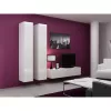 TV statīvs Cama Meble VIGO 140, 1400×400×300 mm, balts spīdīgs virsma, skaidu plātne, balts rāmis