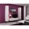 TV statīvs Cama Meble VIGO 140, 1400×400×300 mm, balts spīdīgs virsma, skaidu plātne, balts rāmis