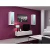 TV statīvs Cama Meble VIGO 140, 1400×400×300 mm, balts spīdīgs virsma, skaidu plātne, balts rāmis