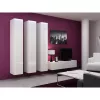 TV statīvs Cama Meble VIGO 140, 1400×400×300 mm, balts spīdīgs virsma, skaidu plātne, balts rāmis