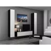 TV statīvs cama meble VIGO 140 — 1400×400×300 mm, skaidu plātnes virsma, melna/balts spīdums