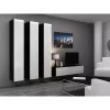 TV statīvs cama meble VIGO 140 — 1400×400×300 mm, skaidu plātnes virsma, melna/balts spīdums