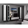 TV statīvs cama meble VIGO 140 — 1400×400×300 mm, skaidu plātnes virsma, melna/balts spīdums