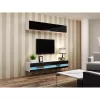 TV statīvs Cama Meble VIGO NEW 30/140/40 – 1400×400×300 mm, balta virsa, skaidu plātne, balts rāmis, balts/melns spīdums