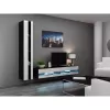 TV statīvs Cama Meble VIGO NEW 30/140/40, 1400×400×300 mm, melna augšdaļa, skaidu plāksne, melns rāmis