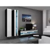 TV statīvs Cama Meble VIGO NEW 30/140/40, 1400×400×300 mm, melna augšdaļa, skaidu plāksne, melns rāmis