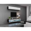 TV statīvs Cama Meble VIGO NEW 30/140/40, 1400×400×300 mm, melna augšdaļa, skaidu plāksne, melns rāmis