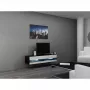 TV statīvs Cama Meble VIGO NEW 30/140/40, 1400×400×300 mm, melna augšdaļa, skaidu plāksne, melns rāmis
