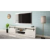 TV skapis Cama Meble GRANERO RTV 200x56,7x35 cm — balts virspuse, skaidu plātnes korpuss