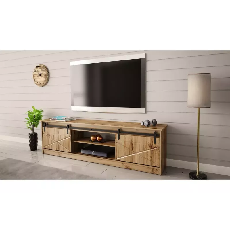 TV skapis Cama Meble GRANERO RTV, Wotan ozola apdare, 2000×350×567 mm