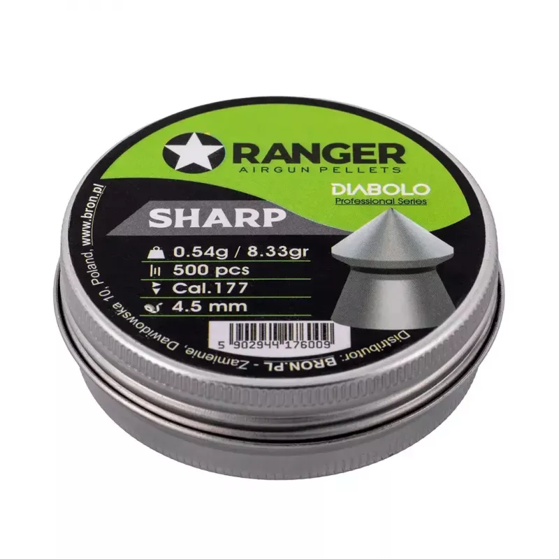 Gun granulas RANGER PRORO.45.500.S — 4,5 mm diabolo asais smaile, 500 gab., alumīnija dozators