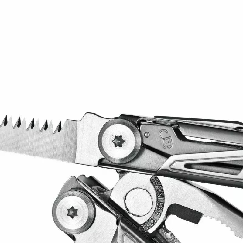 Multitool AZYMUT H2038 pilnizmēra daudzfunkciju instruments — 14 instrumenti, 16,2 cm atvērts, 10,1 cm salocīts, 264 g, 420/7CR13 tērauds, ādas maciņš