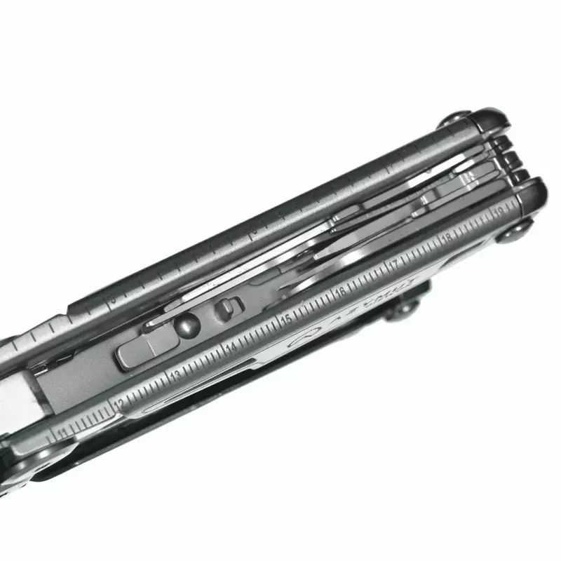 Multitool AZYMUT H2038 pilnizmēra daudzfunkciju instruments — 14 instrumenti, 16,2 cm atvērts, 10,1 cm salocīts, 264 g, 420/7CR13 tērauds, ādas maciņš