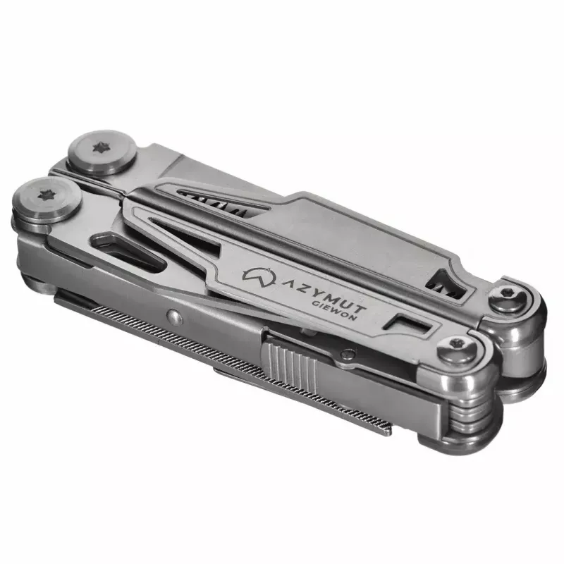 Multitool AZYMUT H2038 pilnizmēra daudzfunkciju instruments — 14 instrumenti, 16,2 cm atvērts, 10,1 cm salocīts, 264 g, 420/7CR13 tērauds, ādas maciņš