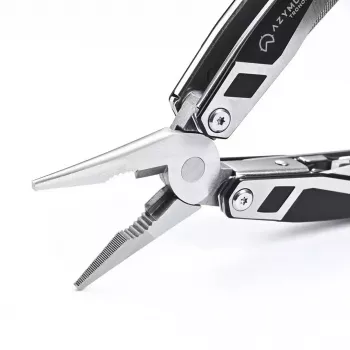 Multitool AZYMUT Trohon H-P2010121 — pilna izmēra 12 rīku nerūsējošā tērauda knaibles, 8 uzgaļi, salocīts 10,5 cm, 381 g