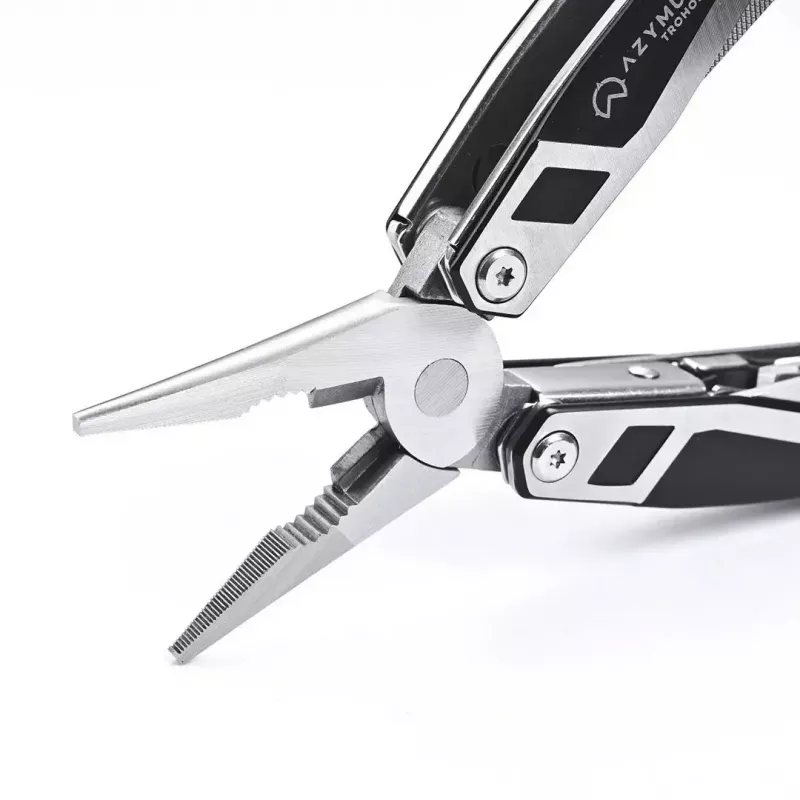 Multitool AZYMUT Trohon H-P2010121 — pilna izmēra 12 rīku nerūsējošā tērauda knaibles, 8 uzgaļi, salocīts 10,5 cm, 381 g