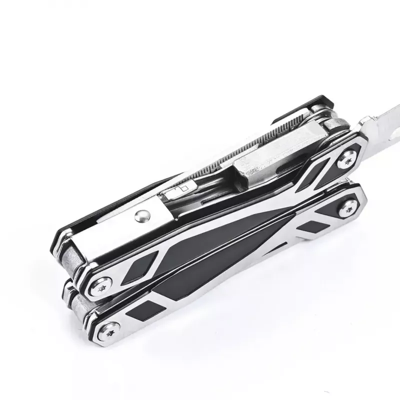 Multitool AZYMUT Trohon H-P2010121 — pilna izmēra 12 rīku nerūsējošā tērauda knaibles, 8 uzgaļi, salocīts 10,5 cm, 381 g