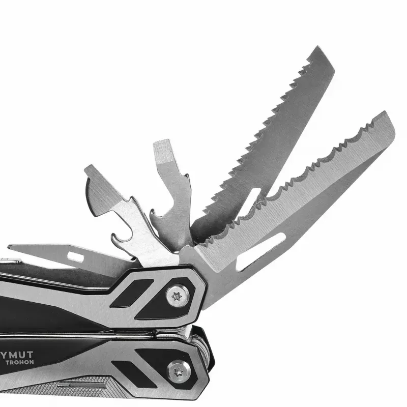 Multitool AZYMUT Trohon H-P2010121 — pilna izmēra 12 rīku nerūsējošā tērauda knaibles, 8 uzgaļi, salocīts 10,5 cm, 381 g