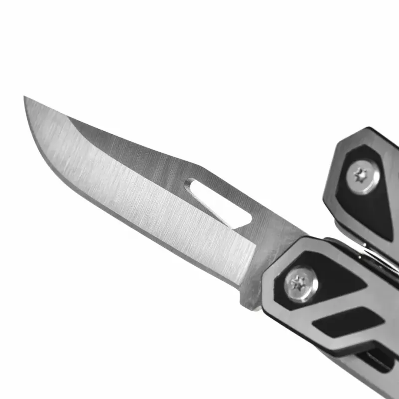 Multitool AZYMUT Trohon H-P2010121 — pilna izmēra 12 rīku nerūsējošā tērauda knaibles, 8 uzgaļi, salocīts 10,5 cm, 381 g