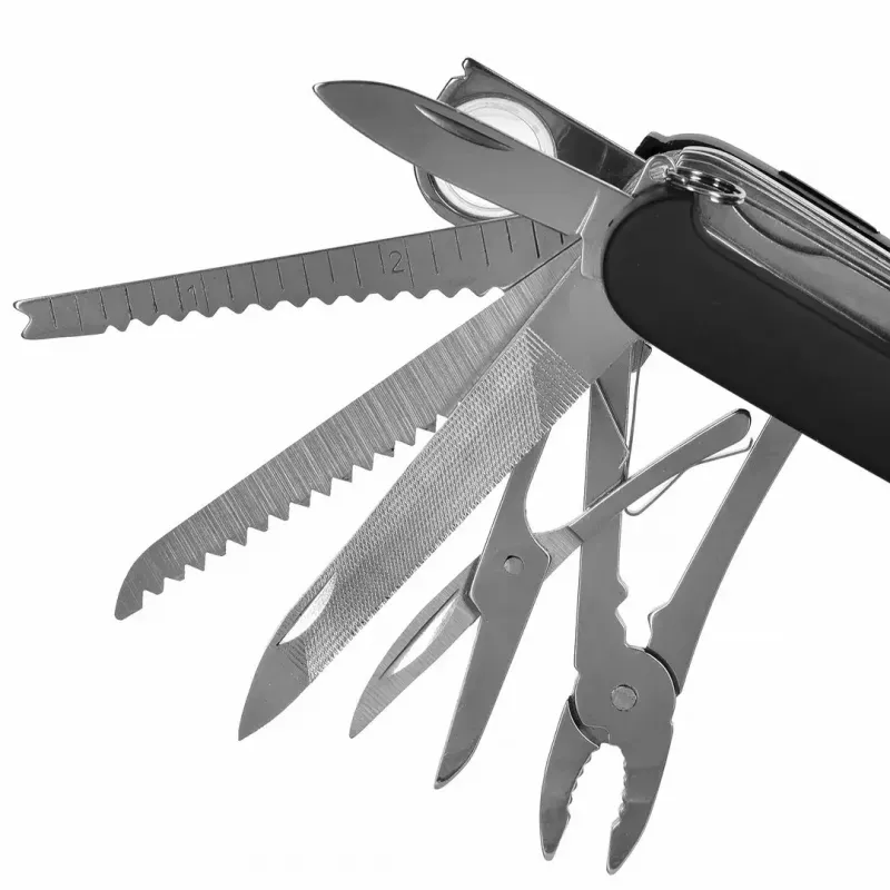 Kabatas nazis AZYMUT Tatron daudzfunkcionāls saliekamais nazis 25 instrumenti, nerūsējošais tērauds, 9 cm salocītā veidā, 200 g, ādas maciņš