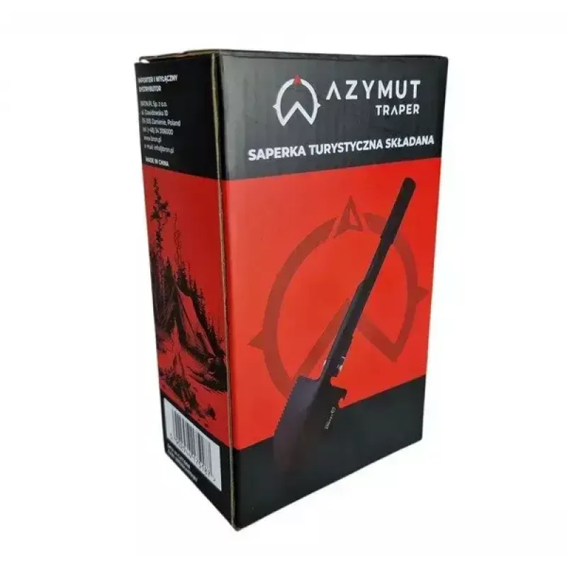 Salokāma taktiskā lāpsta AZYMUT Trapper — nerūsējošais tērauds, melna, 410 mm, 565 g