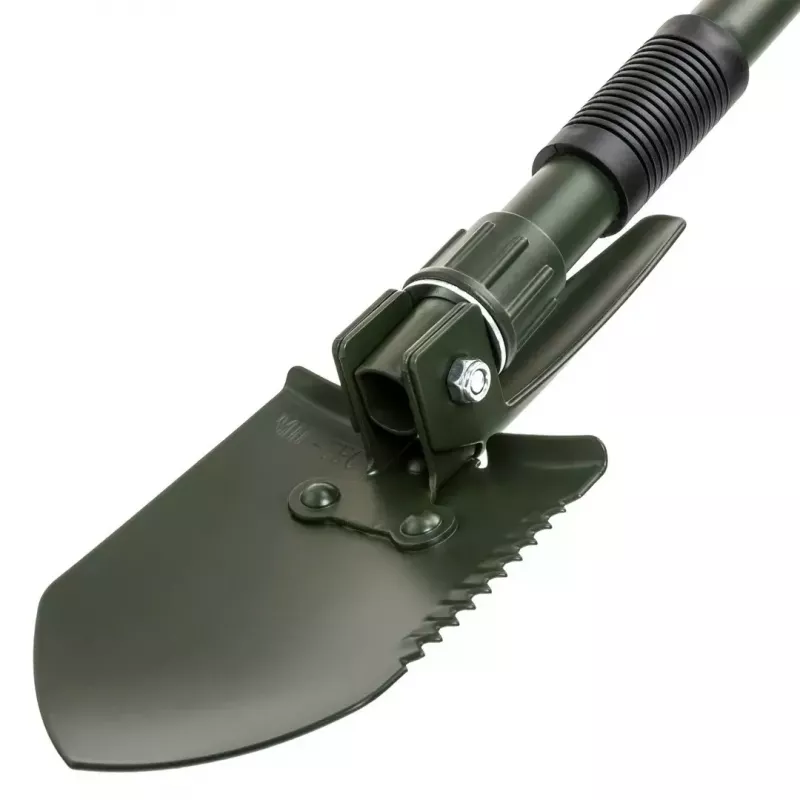 Salokāmā lāpsta Mil-Tec Mini II — kompakts tranšeju rīks, 405 mm garums, 100 mm lāpstas platums, 560 g, salokāma (15,5 x 10 x 6,5 cm)