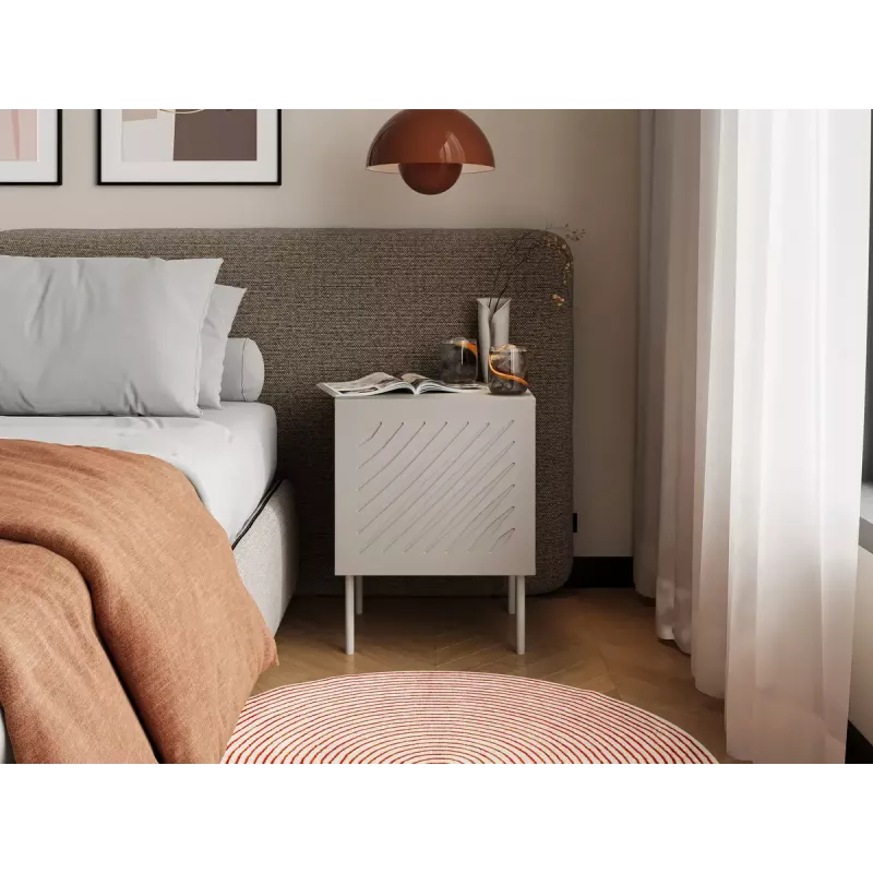 Naktsgaldiņš Cama meble SIENA 44.5×40×59 cm, matēts kašmira krāsā, MDF un skaidu plātne, 2 gab. komplekts