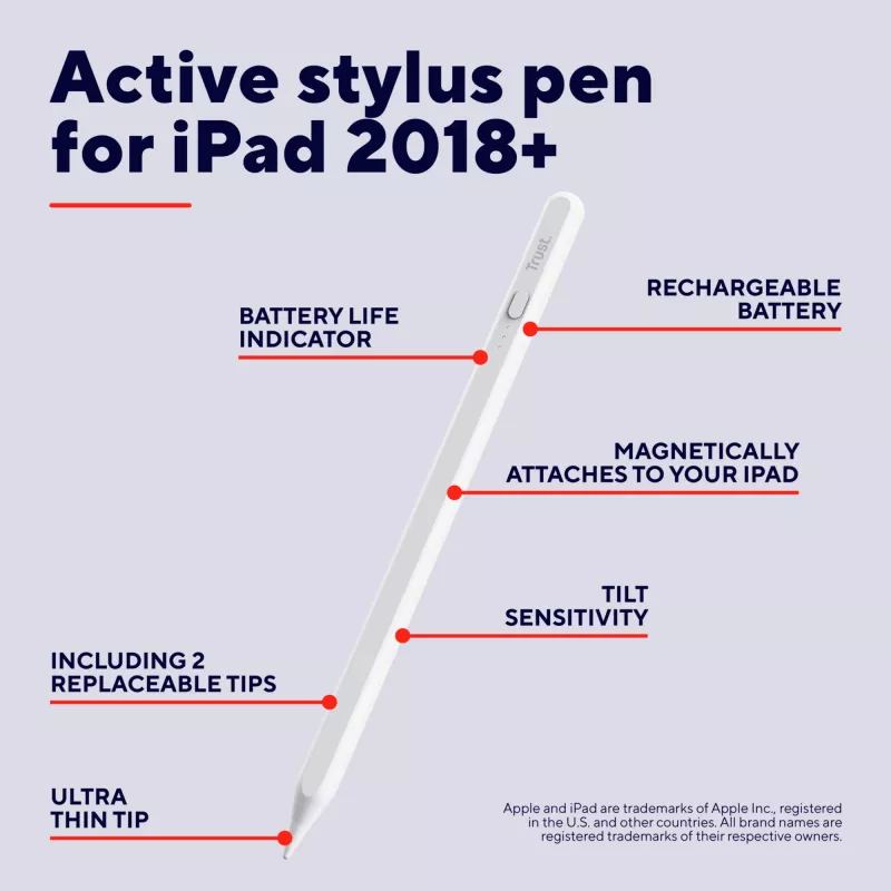 Stylus pildspalva Trust Kyna 13 g balta planšetdatoru saderība