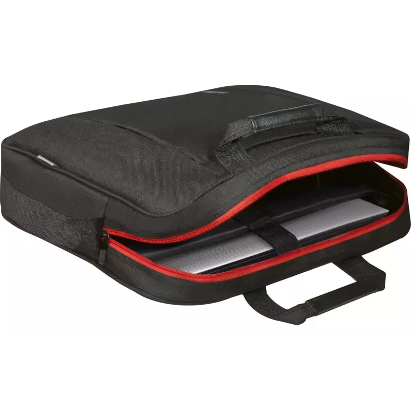 Portatīvā datora soma DEFENDER 15,6 collas (39,6 cm) — poliesters, noņemama plecu siksna, rāvējslēdzējs, melna
