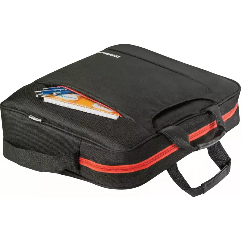 Portatīvā datora soma DEFENDER 15,6 collas (39,6 cm) — poliesters, noņemama plecu siksna, rāvējslēdzējs, melna
