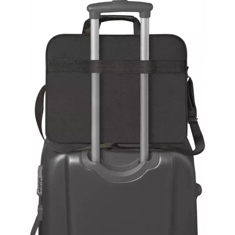 Portatīvā datora soma DEFENDER 15,6 collas (39,6 cm) — poliesters, noņemama plecu siksna, rāvējslēdzējs, melna