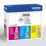 Tintes kasetņu komplekts Brother BT-5000C saderīgs, 3 krāsu komplekts (ciāna, fuksīna, dzeltena), 3 gab., 48.8 ml, 5000 lappuses