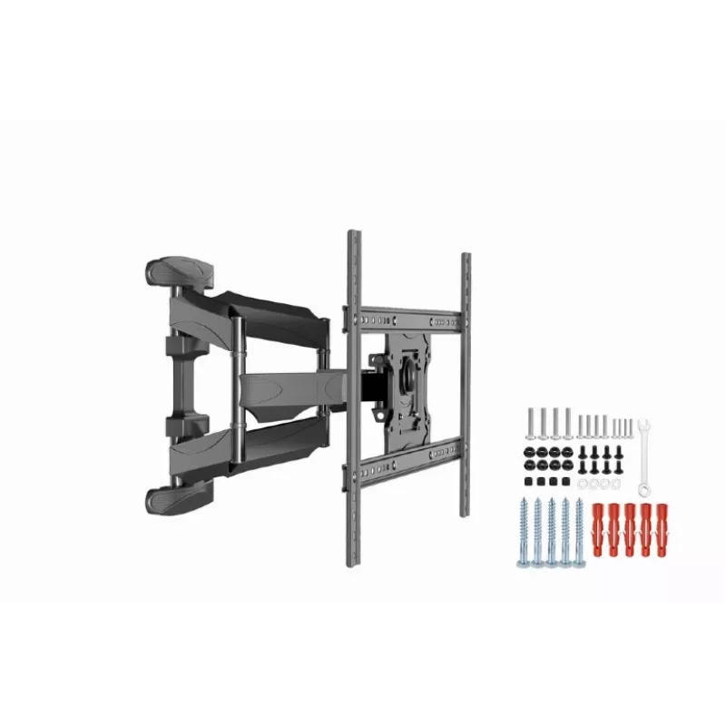 Sienas televizora stiprinājums Gembird WM-75ST-01 32–75 collu ekrāniem, VESA 600x400, 45,5 kg, regulējams attālums 4,9–49,1 cm, slīpums -5°–8°