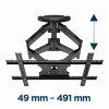Sienas televizora stiprinājums Gembird WM-75ST-01 32–75 collu ekrāniem, VESA 600x400, 45,5 kg, regulējams attālums 4,9–49,1 cm, slīpums -5°–8°