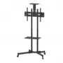Grīdas TV un monitora stiprinājuma ratiņu statīvs MANHATTAN 461238, pārvietojams, melns, augstums 1803 mm, VESA 200x200–600x400, maks. 50 kg