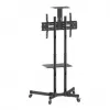 Grīdas TV un monitora stiprinājuma ratiņu statīvs MANHATTAN 461238, pārvietojams, melns, augstums 1803 mm, VESA 200x200–600x400, maks. 50 kg