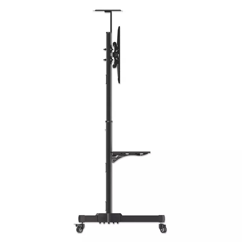 Grīdas TV un monitora stiprinājuma ratiņu statīvs MANHATTAN 461238, pārvietojams, melns, augstums 1803 mm, VESA 200x200–600x400, maks. 50 kg