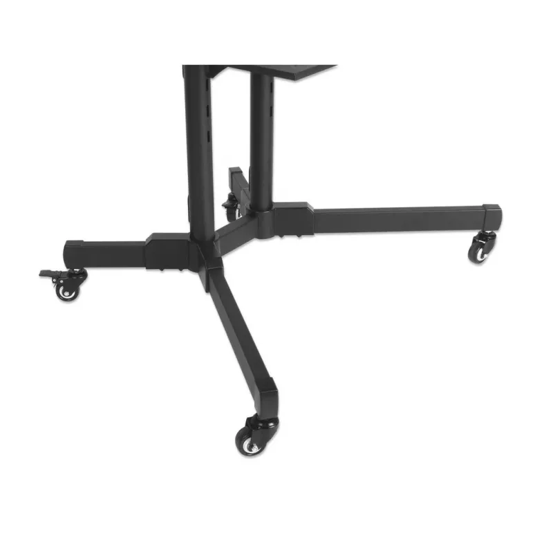 Grīdas TV un monitora stiprinājuma ratiņu statīvs MANHATTAN 461238, pārvietojams, melns, augstums 1803 mm, VESA 200x200–600x400, maks. 50 kg