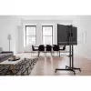 Grīdas TV un monitora stiprinājuma ratiņu statīvs MANHATTAN 461238, pārvietojams, melns, augstums 1803 mm, VESA 200x200–600x400, maks. 50 kg