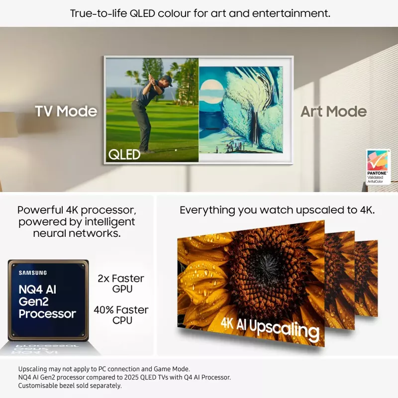 Televizors Samsung QE65LS03FAUXXH 65 collu The Frame QLED 4K HDR Smart TV, 3840×2160, Tizen, 120Hz