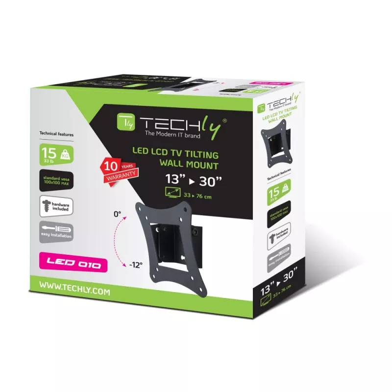 Techly ICA-LCD-900 76.2 cm (30 collu) Melns