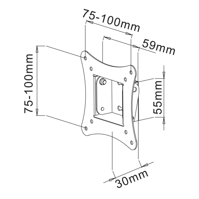 Techly ICA-LCD-900 76.2 cm (30 collu) Melns