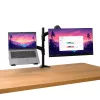 Galda stiprinājums TRUST Mara divu sviru monitoru statīvs 2 displejiem līdz 32 collām – gāzes atspere, VESA 75x75–100x100, maks. 16 kg, skava, melns