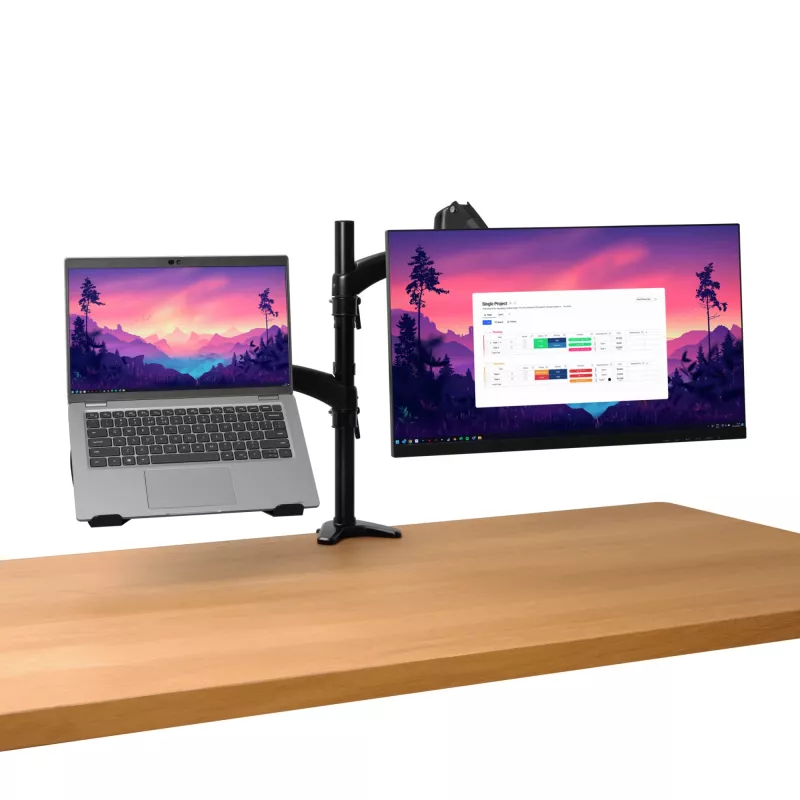 Galda stiprinājums TRUST Mara divu sviru monitoru statīvs 2 displejiem līdz 32 collām – gāzes atspere, VESA 75x75–100x100, maks. 16 kg, skava, melns