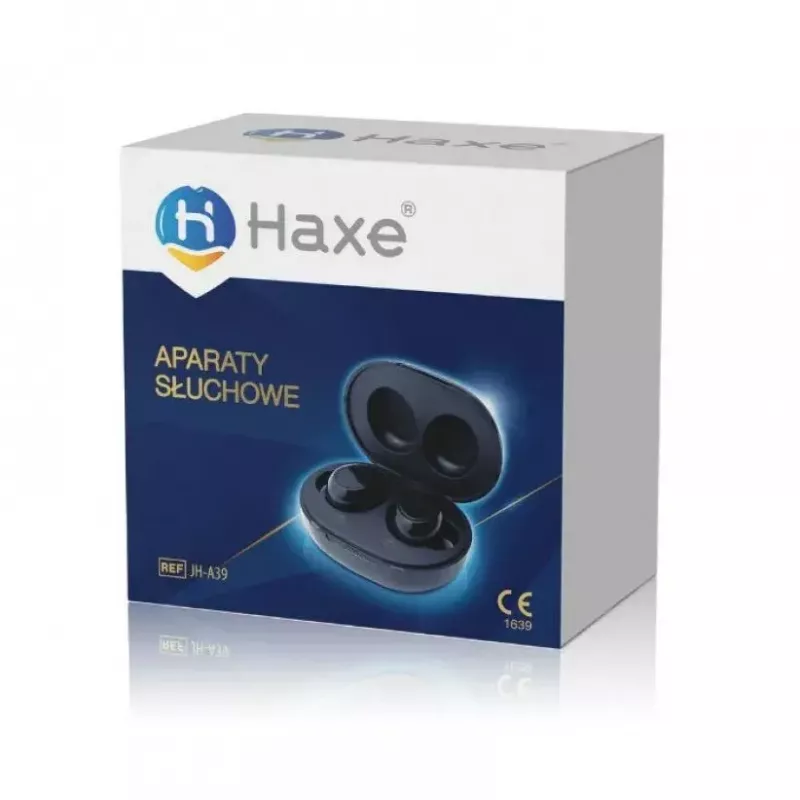 Haxe dzirdes pastiprinātājs JH-A39 ievietojams, uzlādējams, 35 dB pastiprinājums, 400–4500 Hz, 6 skaļuma līmeņi, uzlādes futrālis