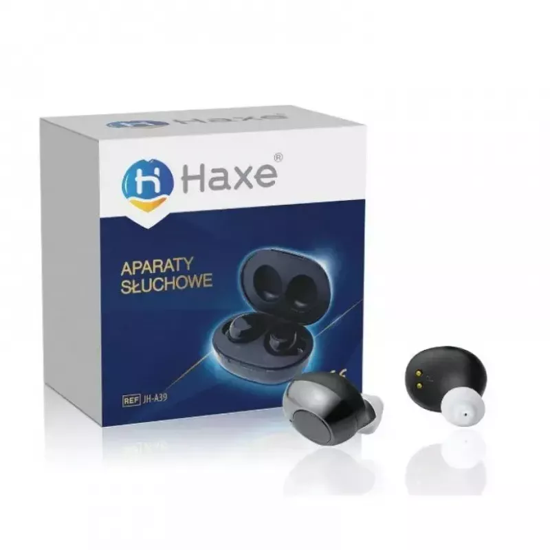 Haxe dzirdes pastiprinātājs JH-A39 ievietojams, uzlādējams, 35 dB pastiprinājums, 400–4500 Hz, 6 skaļuma līmeņi, uzlādes futrālis