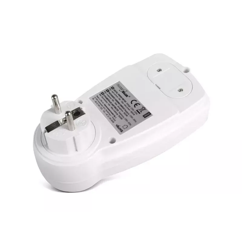 Vatmetrs GreenBlue GB202 jaudas mērītājs 0–9999 W, 3600 W max, 220–240 V, 16 A, LCD displejs