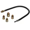 Analogais manometrs YATO YT-73022 0–20 bar, 75 mm ciparnīca, oglekļa tērauds, 0,5 m šļūtene, 4 misiņa adapteri, pārnēsāšanas futrālis