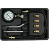 Analogais manometrs YATO YT-73022 0–20 bar, 75 mm ciparnīca, oglekļa tērauds, 0,5 m šļūtene, 4 misiņa adapteri, pārnēsāšanas futrālis