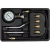 Analogais manometrs YATO YT-73022 0–20 bar, 75 mm ciparnīca, oglekļa tērauds, 0,5 m šļūtene, 4 misiņa adapteri, pārnēsāšanas futrālis
